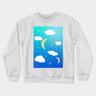 Ombre moon and cloud t-shirt print - ombre Crewneck Sweatshirt